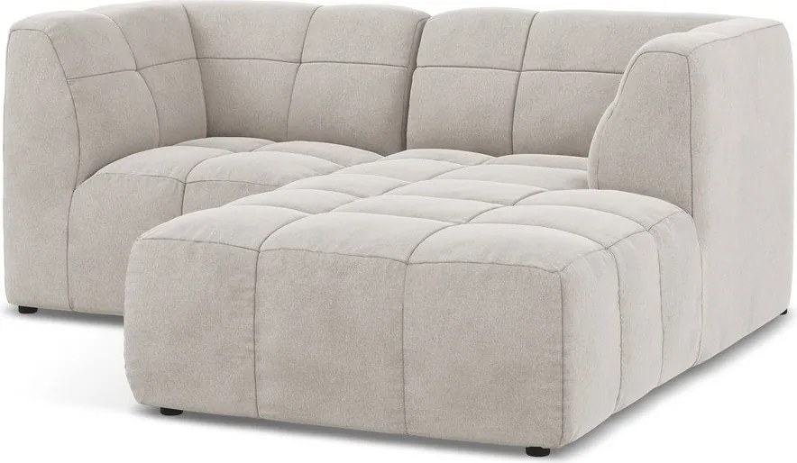 Colțar bej cu tapițerie din catifea (cu colț pe partea dreaptă/cu șezlong) Aloha – Makamii