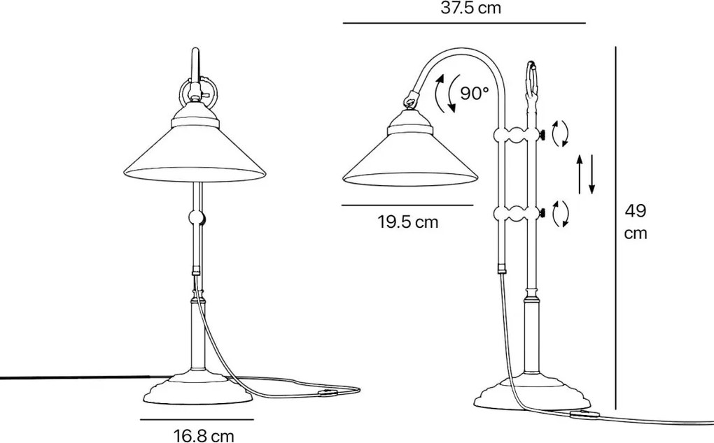 Lampa de masa stil clasic italian din alama Fiordo