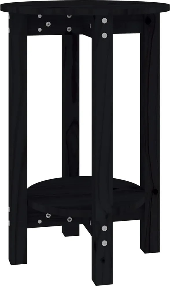 vidaXL Măsuță de cafea, negru, Ø 40x60 cm, lemn masiv de pin