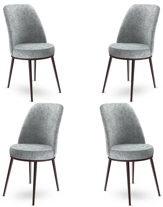 Set de scaune de sufragerie Dexa Grey and Brown, 4buc., 4 buc