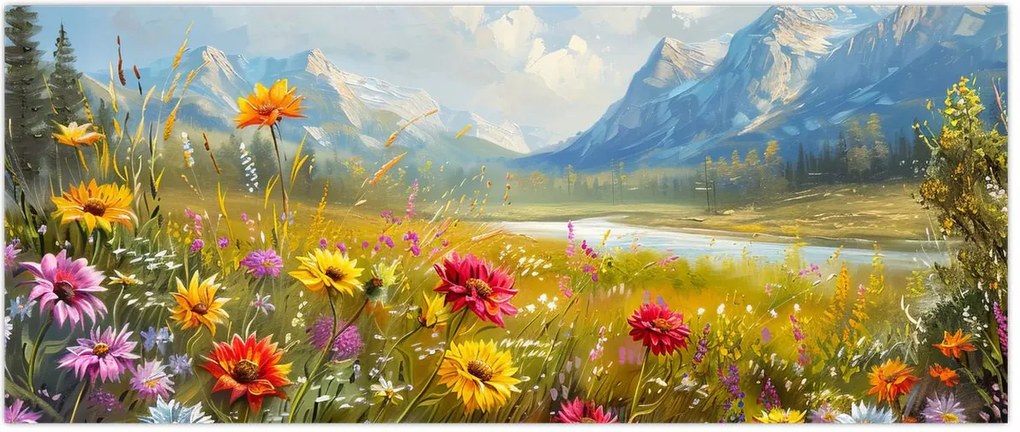 Tablou - Peisaj pictat (120x50 cm)