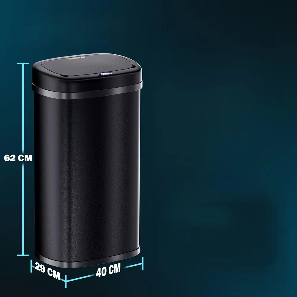Deuba Coș de gunoi pătrat fără atingere cu USB 50 L - negru