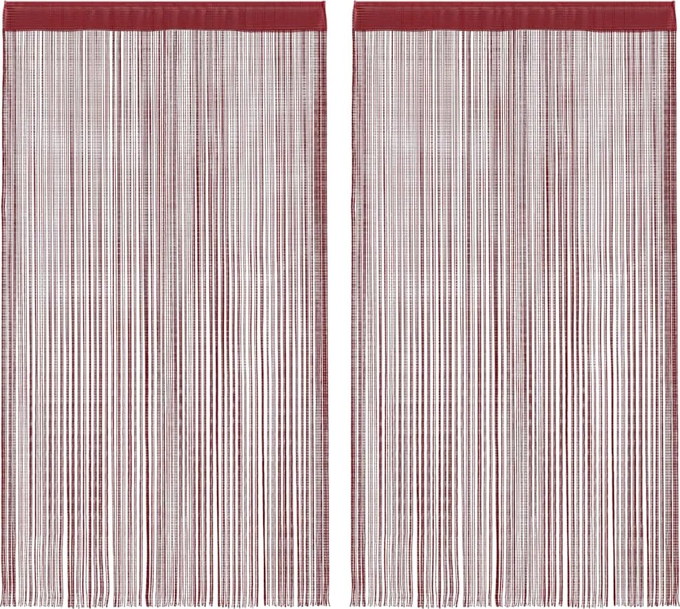 vidaXL Draperii cu franjuri, 2 buc., 140 x 250 cm, roșu burgund