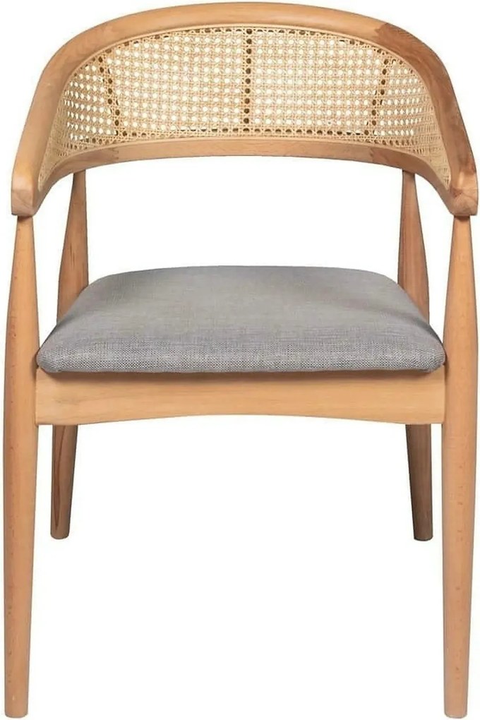Scaun BELEN, gri/stejar, stofa clasica/lemn, 54x49x78 cm