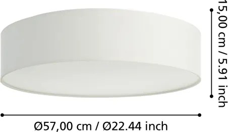 Eglo 31766 - LED RGBW plafonieră cu dimmer ROMAO-Z LED/35W/230V Ø 57 cm alb