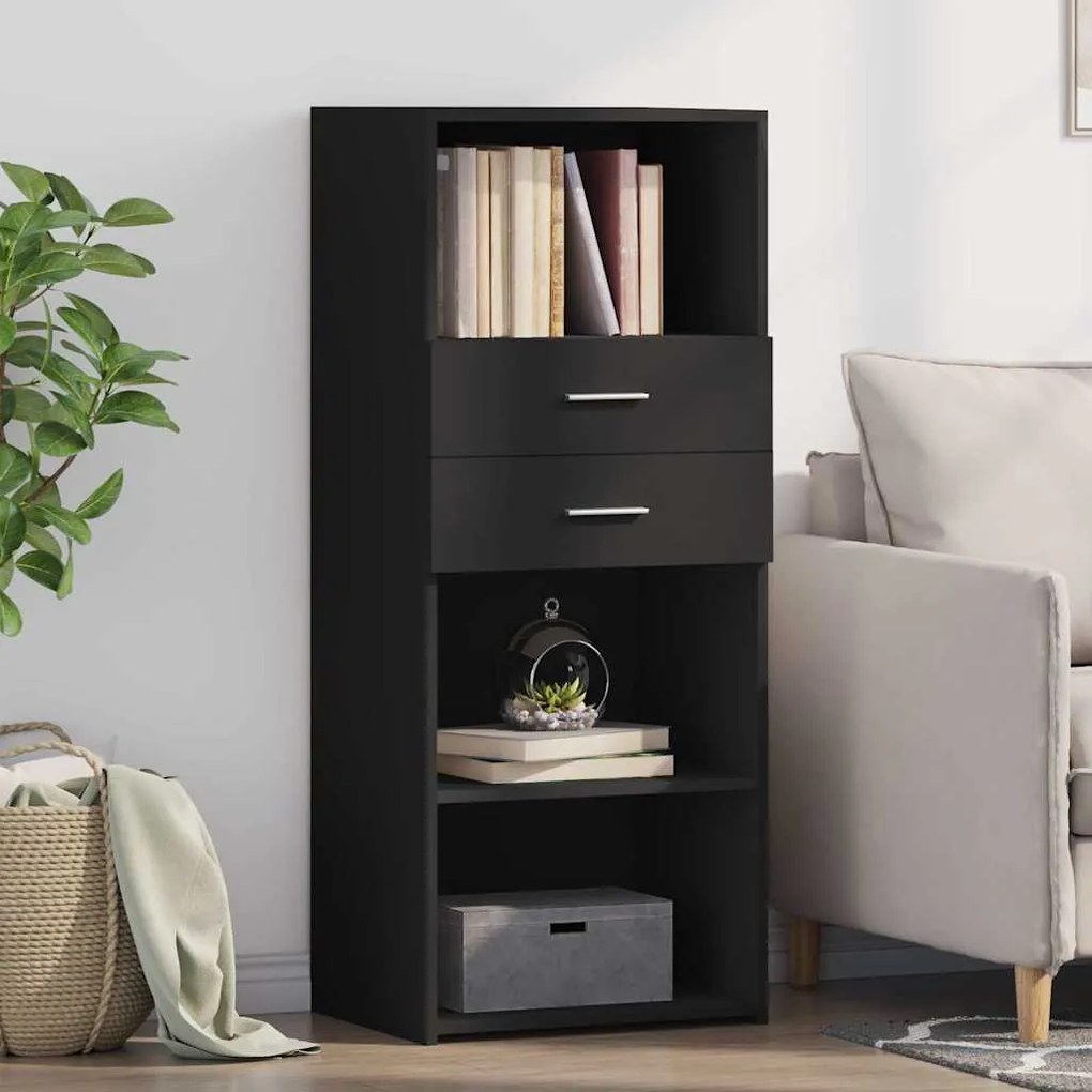 vidaXL Dulap înalt, negru, 50x42,5x124 cm, lemn prelucrat