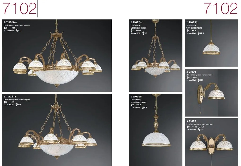 Candelabru din alama design italian 10+4L 7102