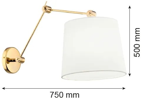 Lampă de perete ZAKYNTOS PLUS 1xE27/15W/230V albă/aurie Argon 4897
