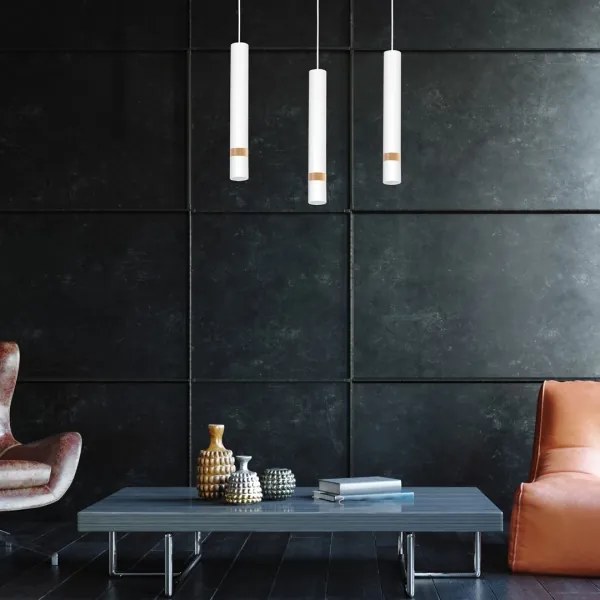 Lustră pe cablu JOKER WHITE WOOD 3xGU10/8W/230V