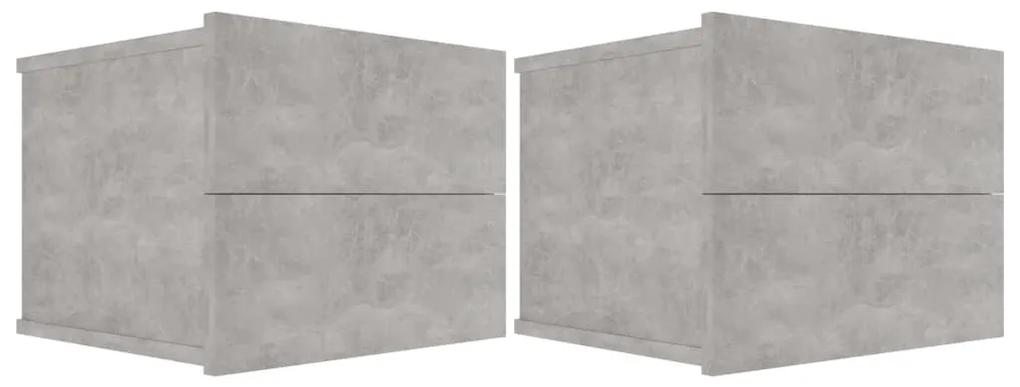 801062 vidaXL Noptiere, 2 buc., gri beton, 40 x 30 x 30 cm, PAL