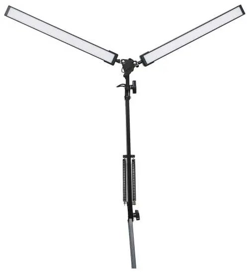 Lampă de masă Platinet Flexy 20 W, 2 brațe + clip, negru