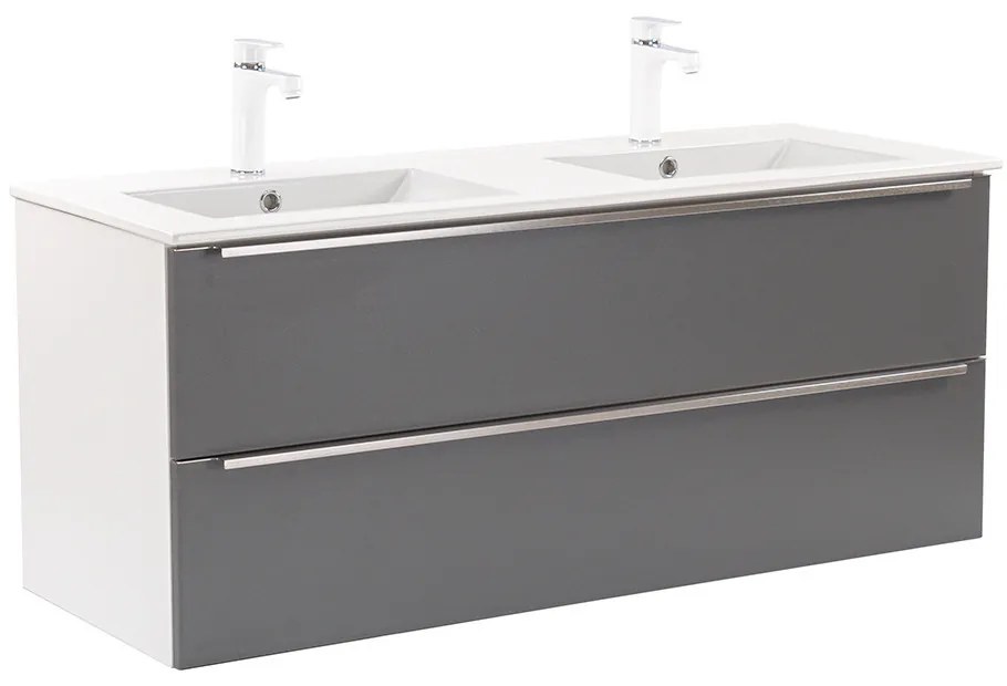 Dulap inferior Vario Trim 120 cu lavoar alb-antracit