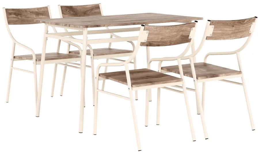 Set mobilier mdf stejar canyon fier bej  5 piese Kimby 110x70x75 cm, 44x59x81,5 cm