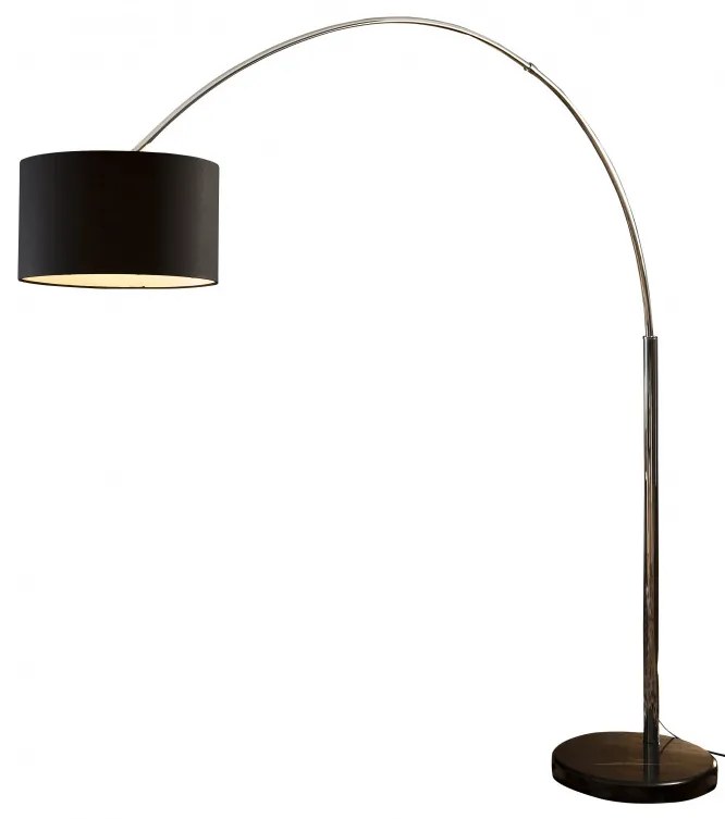 Lampadar din tesatura/metal/marmura THIS &amp; THAT 210 cm negru, un bec