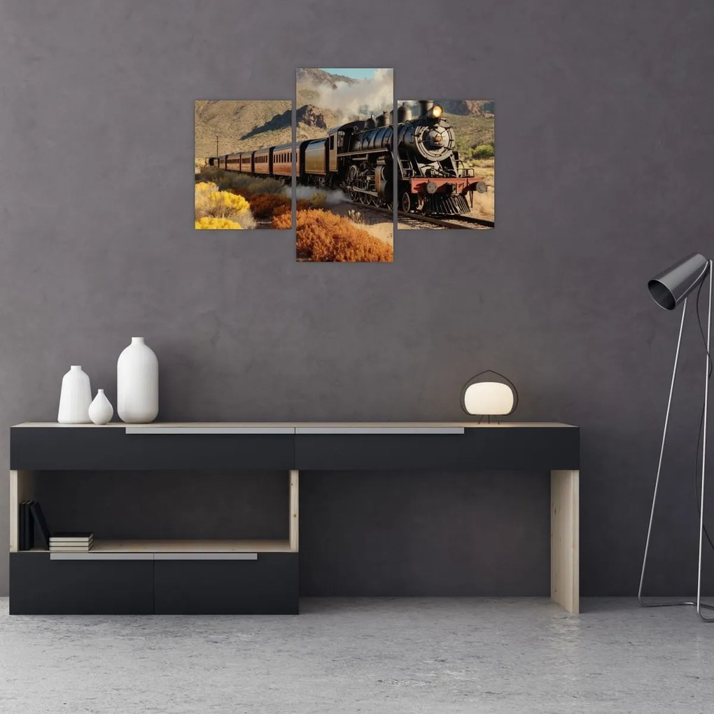Tablou - Locomotivă cu aburi (90x60 cm)