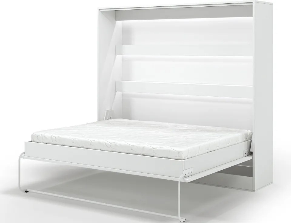 Pat rabatabil Devesto Horizontal Wall 160 alb LED, 200x160 cm – Alb