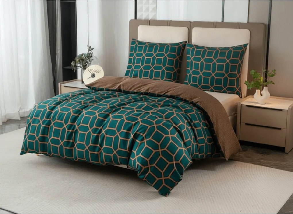 Lenjerie de pat din microfibra microflanel KERNAL verde Dimensiune lenjerie de pat: 2 buc 70 x 90 cm | 200 x 220 cm