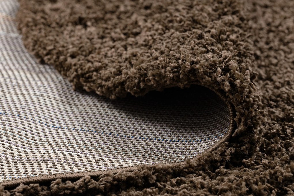 Covor SOFFI cerc shaggy 5cm maro - SECUNDAR-COTATI PRODUSUL