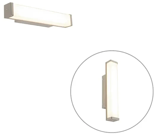 Lampă de perete pentru baie din oțel 32 cm cu LED inclus IP44 - Cascada