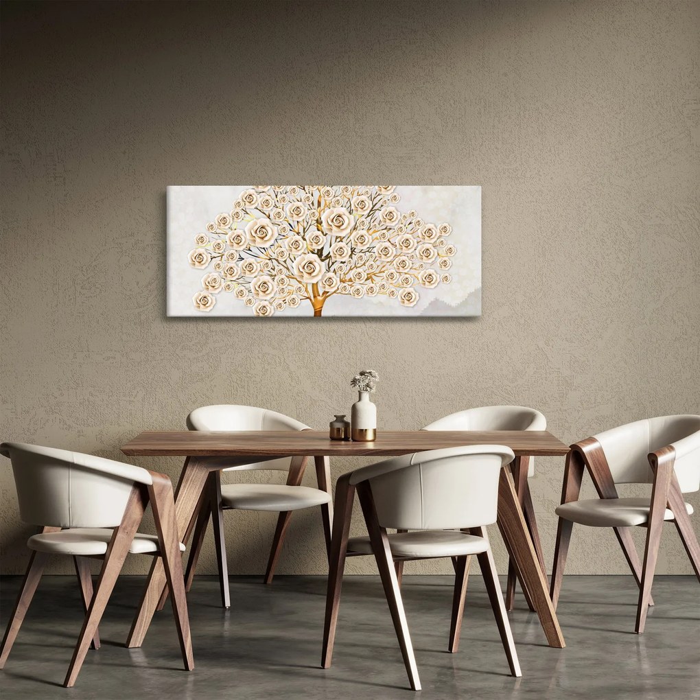 Tablou cu copac cu flori (120x50 cm)