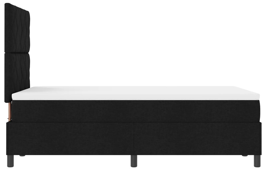 vidaXL Pat cu arcuri cu saltea Neagră 120x200 cm Țesătură