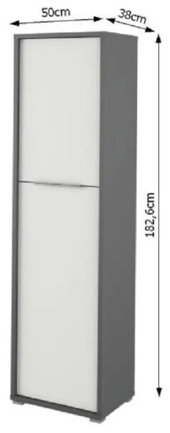 Dulap Birou RIOMA NEW TYP 08 Grafit/Alb