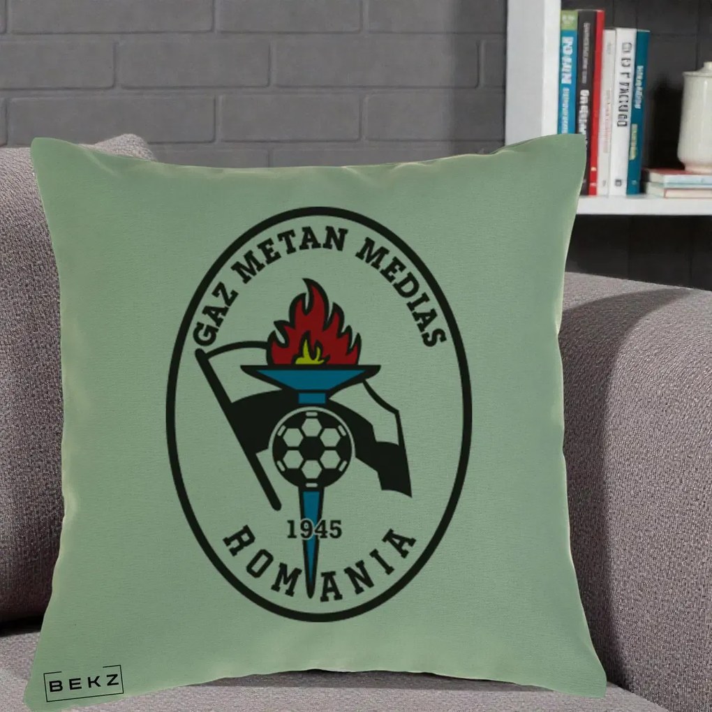 Perna Personalizata Gaz Metan Medias 1945 Fotbal, 40x40 cm, Verde, Husa Detasabila, Perna Inclusa, BEKZ®
