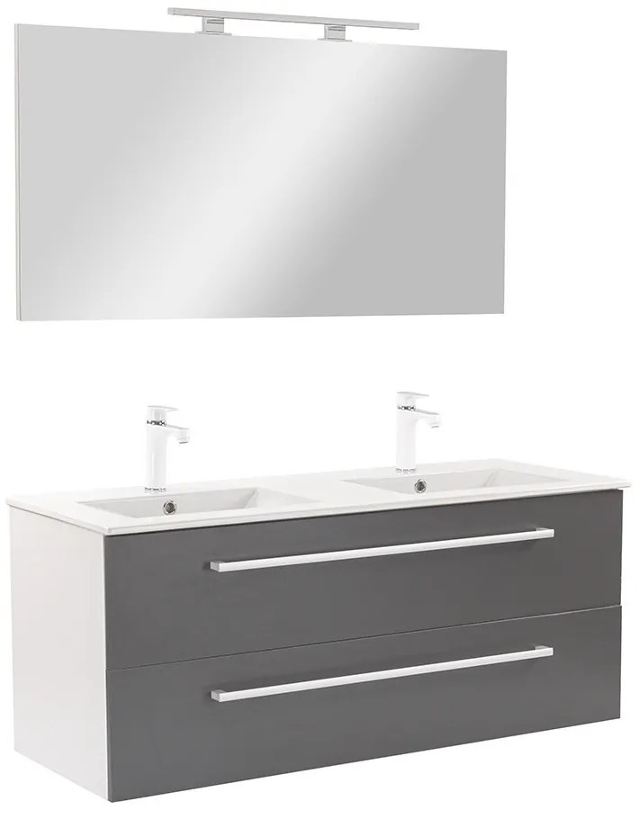 Mobilier complet de baie Vario Clam 120 alb-antracit
