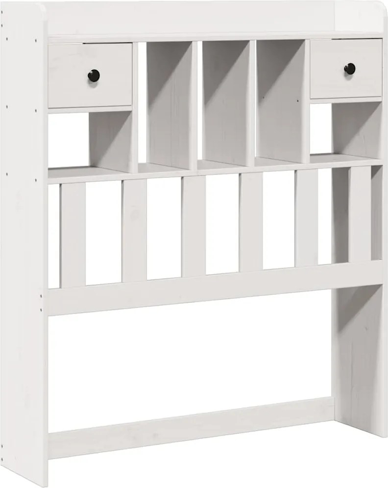 vidaXL Tăblie de pat cu depozitare alb 75 cm lemn masiv de pin