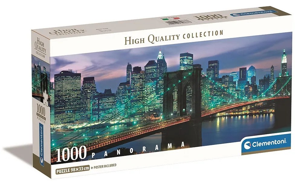 Orașe Brooklyn Bridge Puzzle panoramic New York 1000 de piese Clementoni