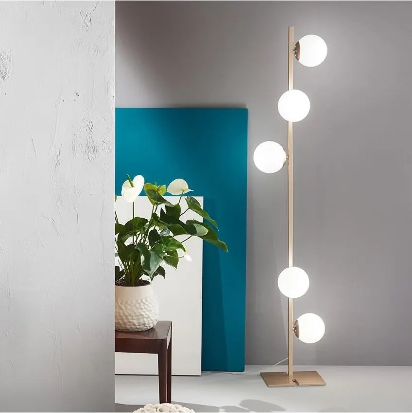 Ondaluce - Lampadar MONILE 5xE14/10W/230V auriu/alb