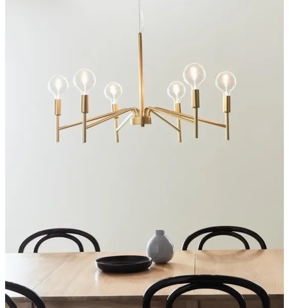 Lustră pe cablu MONARCH 6xE14/18W/230V aurie Markslöjd 108210