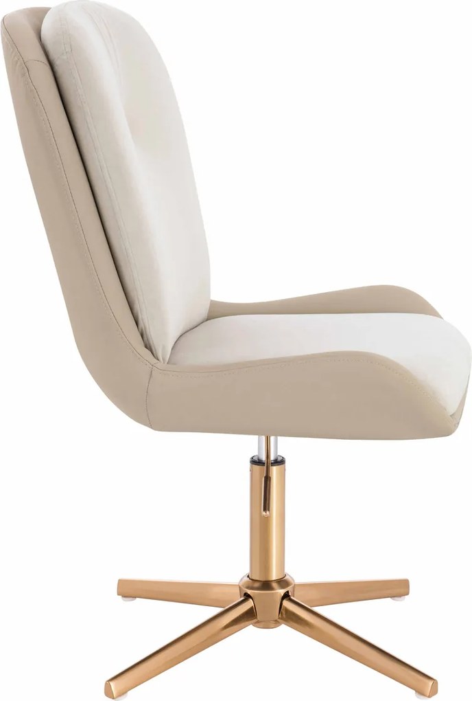 HR690CROSS Scaun Velvet&amp;soft Piele Pu Cremos/Cremos Bază Aurie