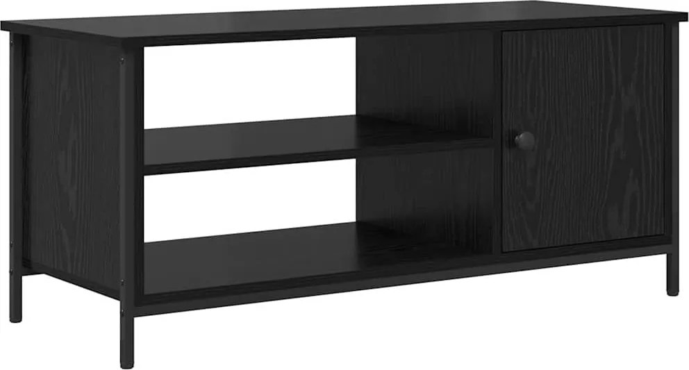 vidaXL Cabinet TV Stejar Negru 100 x 40 x 45 cm Lemn compozit