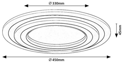 Rabalux TANELI 71314 - Plafonieră LED dimabilă, 56W, 230V, 3000/4000/6000K, crom/negru + telecomandă