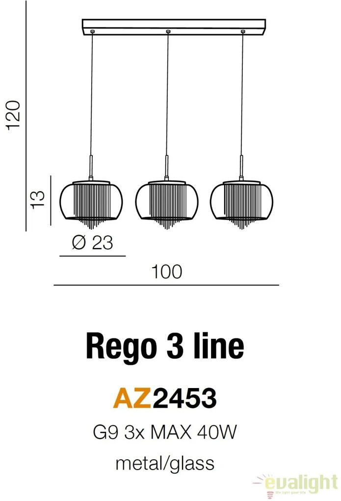 Lustra moderna suspendata design elegant Rego 3 LINE