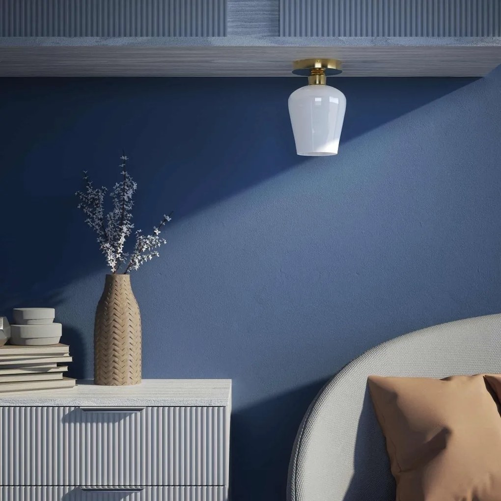 Plafoniera design italian din alama si sticla Talis