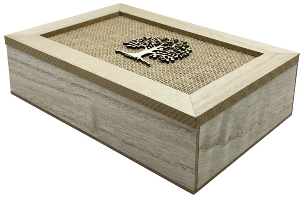 Cutie lemn TREE OF LIFE, 24x17x7cm