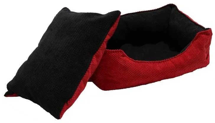 Culcus marime XL pentru caine sau pisica, Material Textil - Red & Black