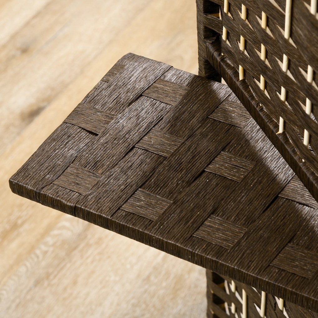 HOMCOM Paravan separator de cameră 4 panouri 160 x170 cm cu 2 rafturi, pliabil, din lemn | Aosom Romania