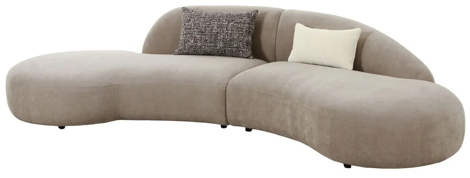 Canapea Venice cu 2 perne, chenille, natural, HN1256