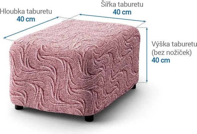 Gaico Huse bielastice BRILLANTE bordo taburet (40 x 40 x 40 cm)
