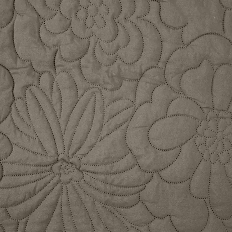 Cuvertură de pat bej mat, cu imprimeu de flori Lăţime: 220 cm | Lungime: 240cm