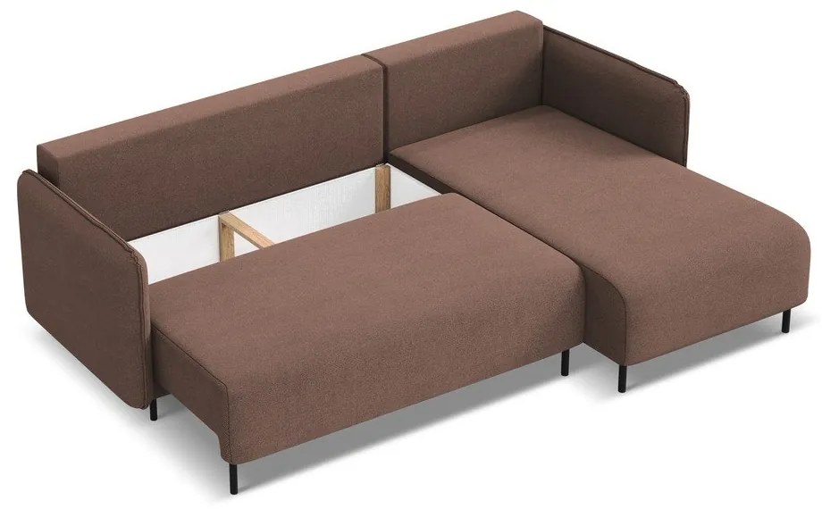 Colțar roz extensibil/cu spațiu de depozitare (cu colț pe partea dreaptă) Luana – Makamii