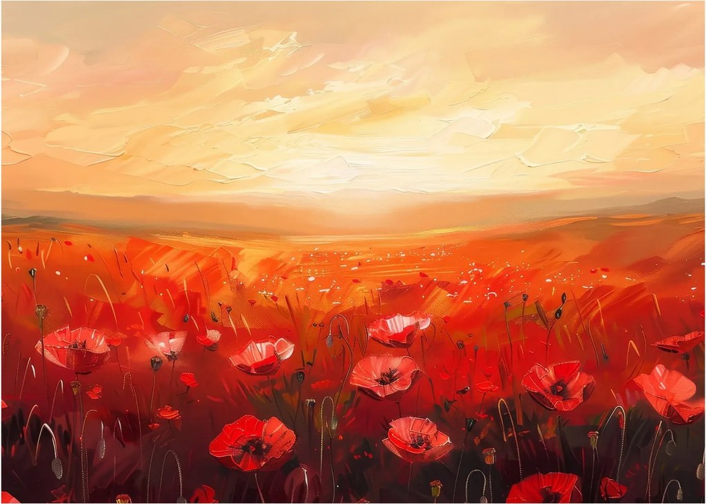 Tablou - Câmp de maci (70x50 cm)