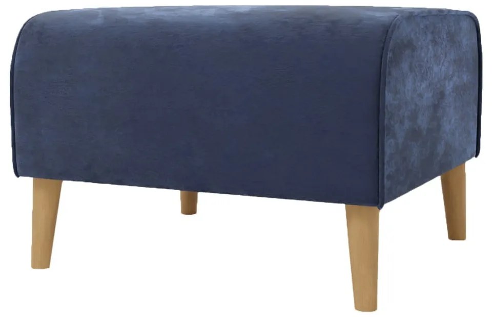 Taburet albastru închis cu tapițerie din catifea Carole – Ropez