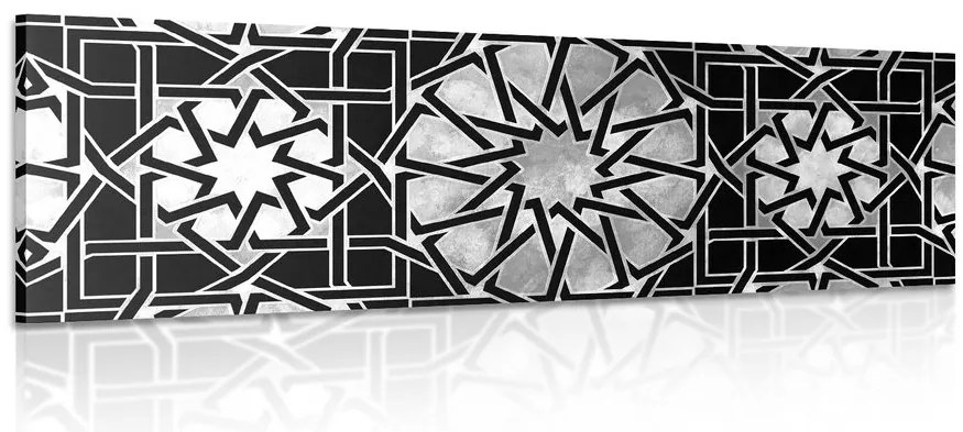 Tablou mozaic oriental alb-negru