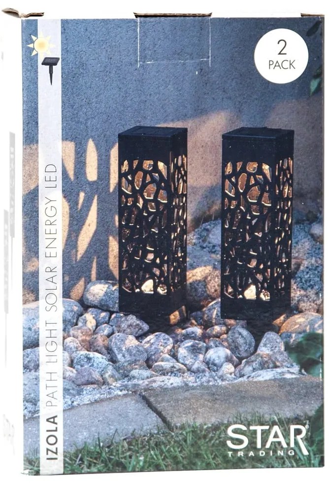 Set de 2 lumini solare cu LED-uri pentru exterior Star Trading Izola, înălțime 18 cm