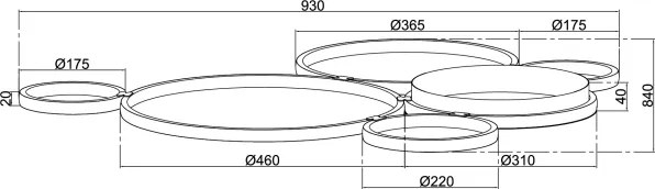 Ondaluce - Lampă de tavan LED dimabilă POIS LED/68W/230V aurie