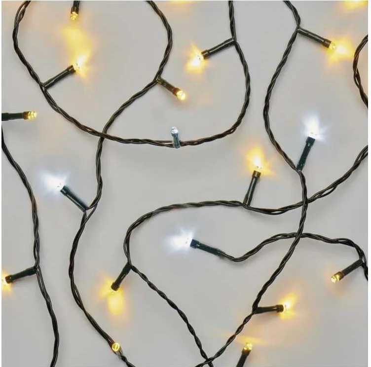 Ghirlandă LED pentru exterior, 80 LED/13 m, IP44, alb cald/alb rece